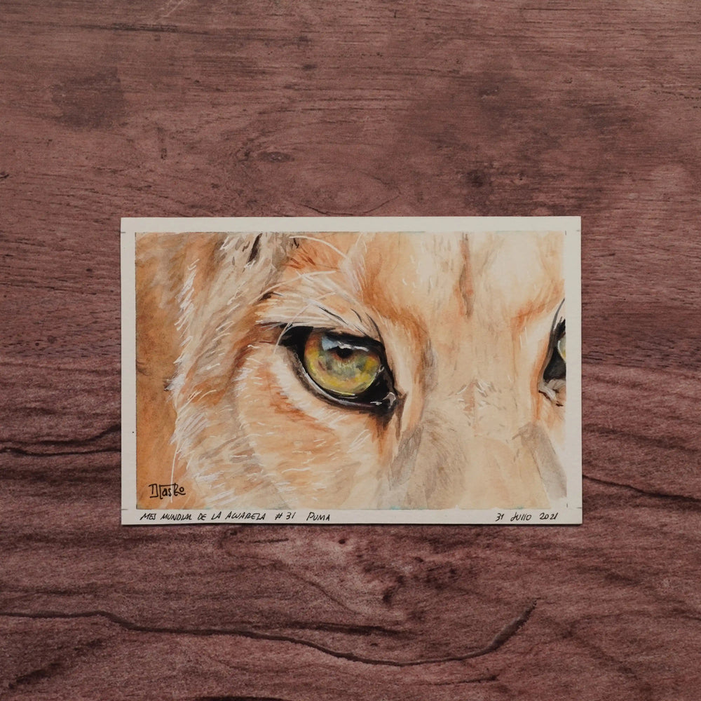 Miradas de la Naturaleza - Puma | Pintura en acuarela por Daniela Castro