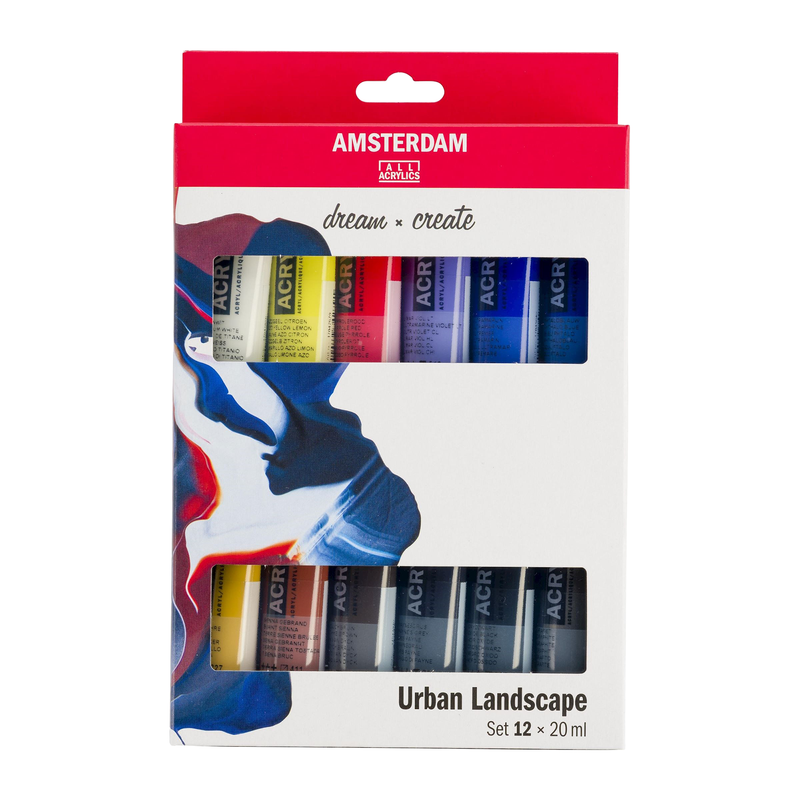 Amsterdam - Acrílicos Amsterdam Set 12 colores 20ml Paisaje Urbano - Somos Color
