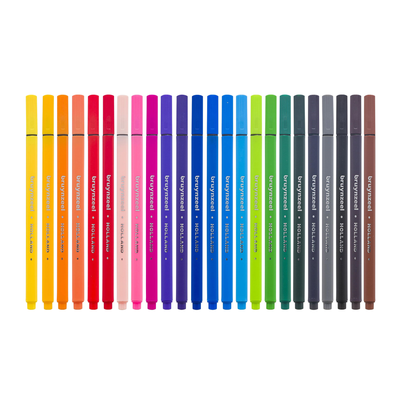 Bruynzeel - Marcadores Punta Fina Set 24 Colores Básicos - Somos Color