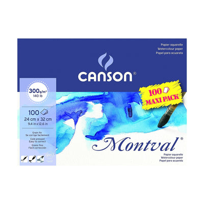 Canson - Block de Papel Acuarela Canson Montval Grano Fino 100 hojas 300gr 24x32cm - Somos Color