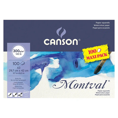 Canson - [Solo tienda física] Block de Papel Acuarela Canson Montval Grano Fino 100 hojas 300gr A3 30x42cm - Somos Color