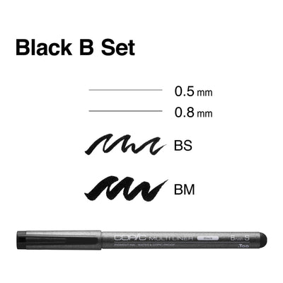 Copic - Tiralíneas Multiliner Set Negro B - Somos Color