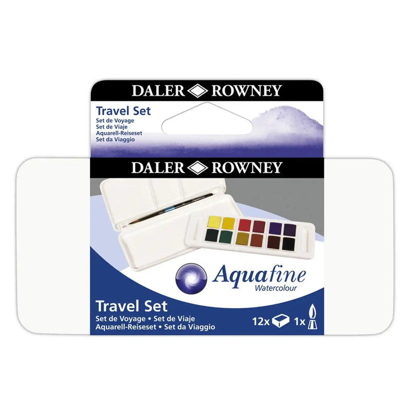 Daler Rowney - Acuarelas en Pastillas Aquafine Set 12 Colores Travel Set - Somos Color
