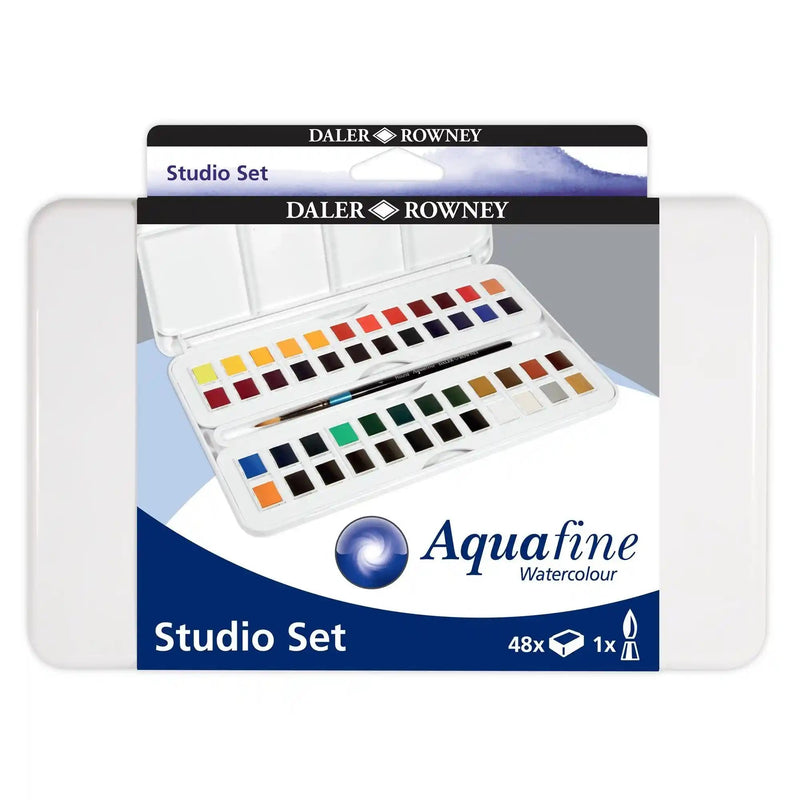 Daler Rowney - Acuarelas en Pastillas Aquafine Set 48 Colores Studio Set - Somos Color