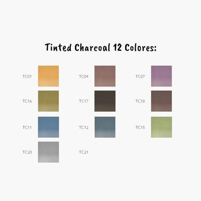 Derwent - Lápices Carboncillo de Colores Derwent Tinted Charcoal Set 12 colores - Somos Color