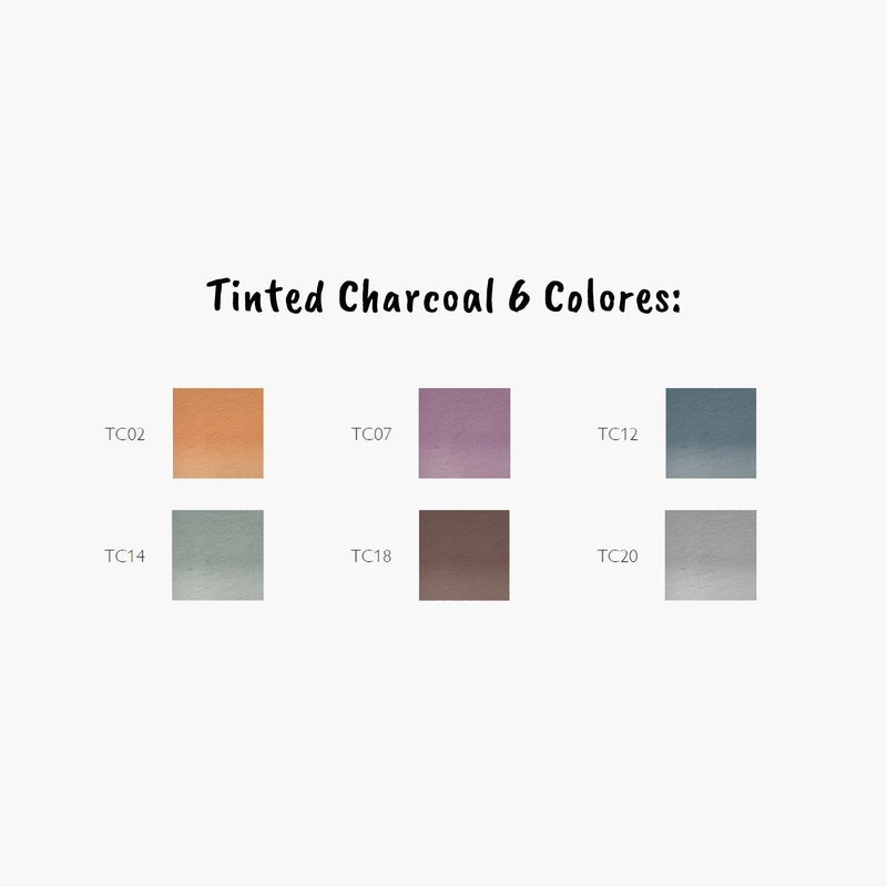 Derwent - Lápices Carboncillo de Colores Derwent Tinted Charcoal Set 6 colores - Somos Color
