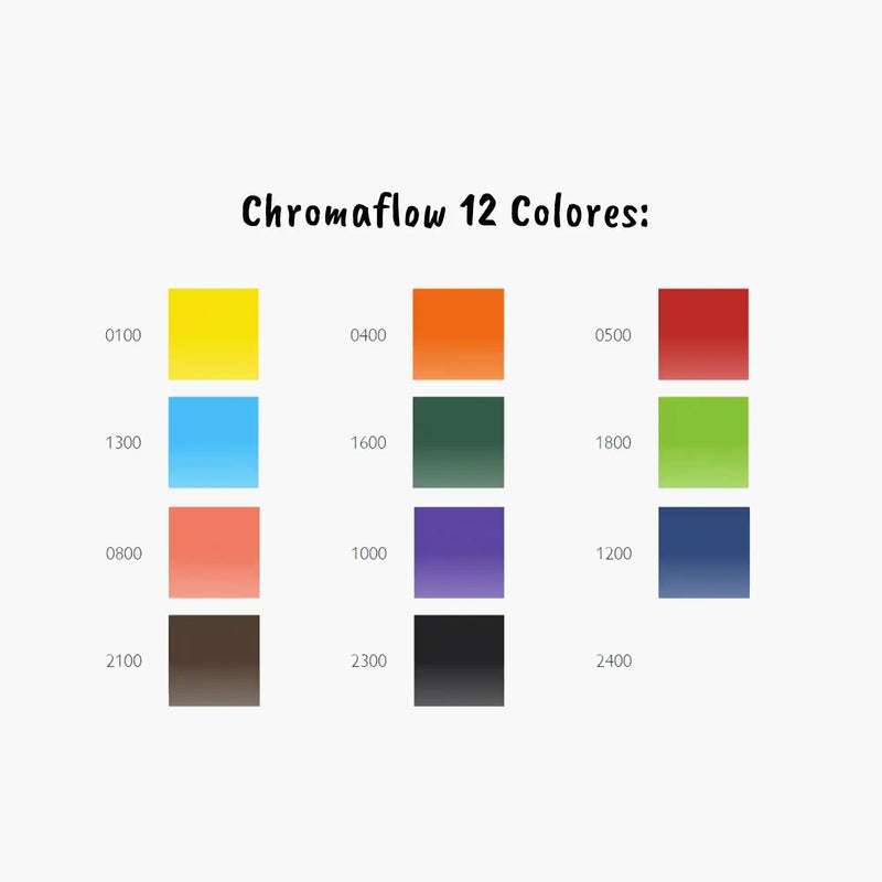 Derwent - Lápices de Colores Derwent Chromaflow Set 12 Colores - Somos Color