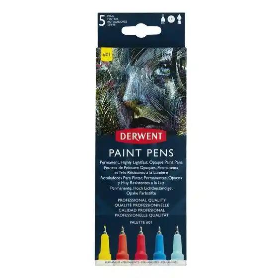 Derwent - Marcadores de Pintura Opaca Derwent Paint Pens Set 01 - Somos Color