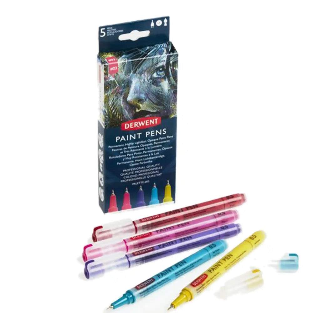 Derwent - Marcadores de Pintura Opaca Derwent Paint Pens Set 03 - Somos Color