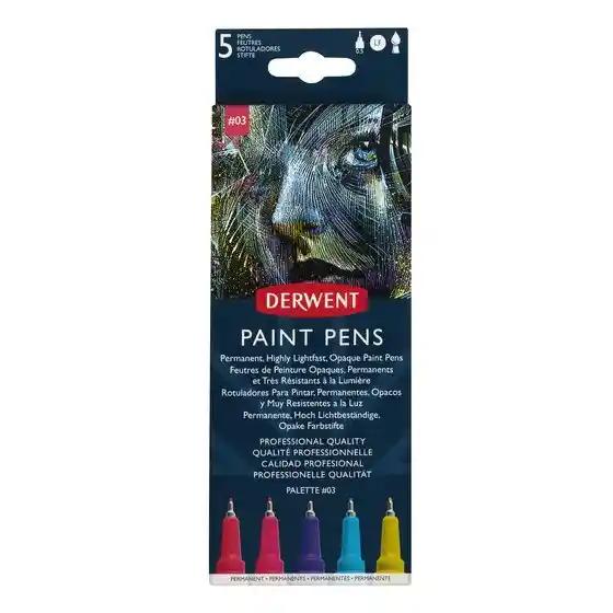 Derwent - Marcadores de Pintura Opaca Derwent Paint Pens Set 03 - Somos Color