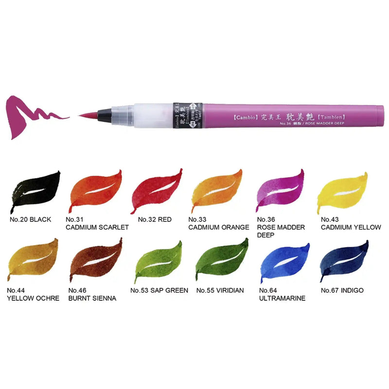 Kuretake - Marcadores Punta Pincel Kuretake Cambio Tambien Colores - Somos Color