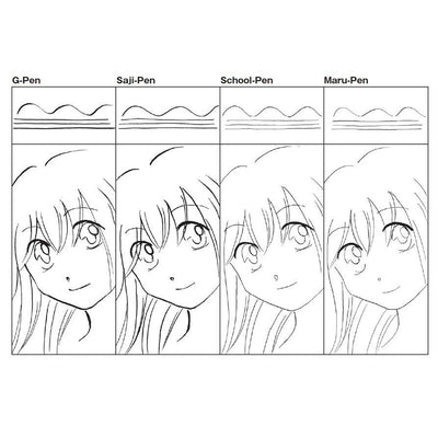 Kuretake - Plumilla Manga ZIG Cartoonist Set 3 Unidades Saji Pen - Somos Color