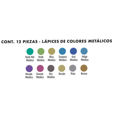 Prismacolor - Lápices De Colores Prismacolor Junior Set 12 Colores Metálicos - Somos Color