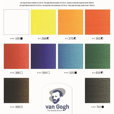 Royal Talens - Óleos Van Gogh Set 10 Colores 20ml + Accesorios - Somos Color