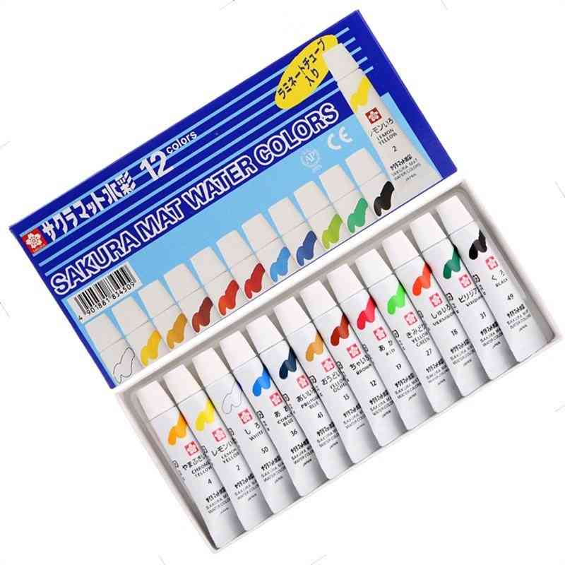 Sakura - Acuarelas en Tubos 5ml Sakura Mat Water Colors Set 12 colores - Somos Color