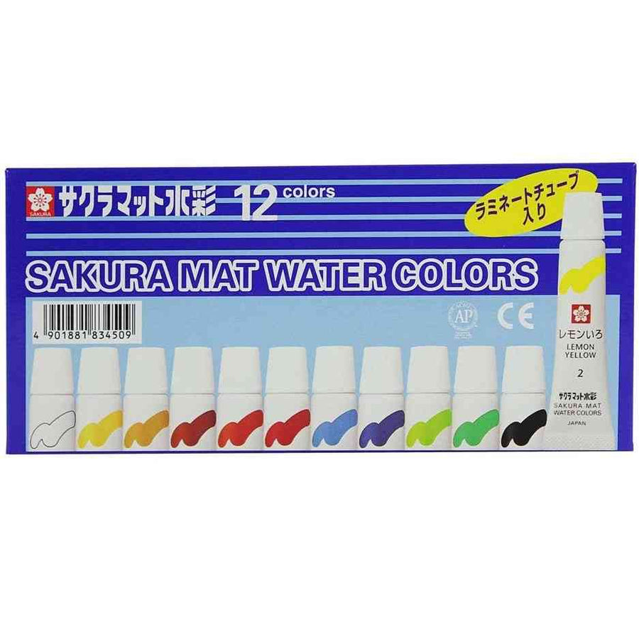 Sakura - Acuarelas en Tubos 5ml Sakura Mat Water Colors Set 12 colores - Somos Color
