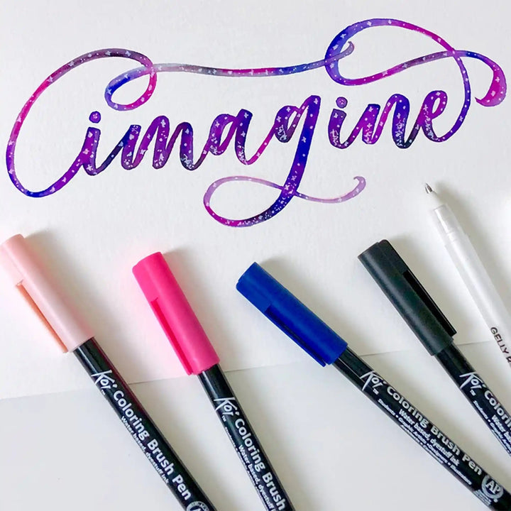 Sakura - Marcadores Punta Pincel Sakura Koi Coloring Brush Pen Set 6 Colores Básicos - Somos Color