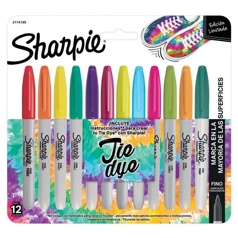 Sharpie - Marcadores Permanentes Sharpie Set 12 colores Tie Dye Edición Limitada - Somos Color