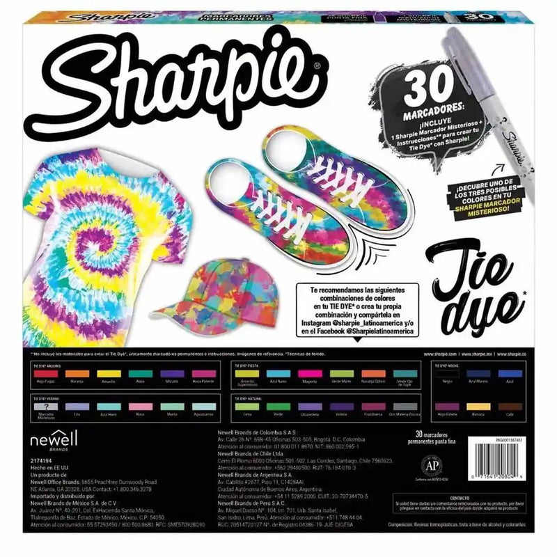 Sharpie - Marcadores Permanentes Sharpie Set 30 colores Tie Dye Edición Limitada - Somos Color
