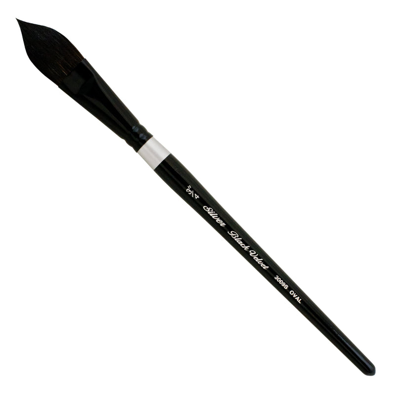 Silver Brush - Pinceles Silver Brush Black Velvet Mango Corto Aguada Oval - Somos Color